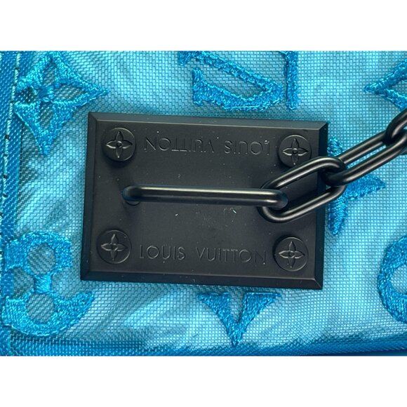 LOUIS VUITTON Keepall Triangle BANDOULIÈRE 50 Turquoise Transparent Bag Duffle - Picture 7 of 16